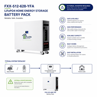 Batterie de stockage d'énergie domestique Fuxile LiFePO4 sur pied 51.2V 628Ah 32kWh 30-40KW avec BMS intelligent 200A intégré CAN RS485