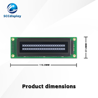 LCD Karakter Rusia JXD2002A-IIC VA Antarmuka IIC/I2C Negatif Putih dengan Lampu Latar 20*2 Modul Tampilan LCM Dot Matrix