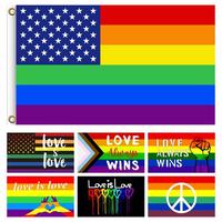 Progress Pride Rainbow Flag 4x6 Doble cara Poliéster resistente Ecológico Digital Impreso LGBTQ Banderas Banners Fade al aire libre