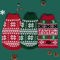 Pull de Noël XL en polyester pour animaux de compagnie, costume du Nouvel An pour grands chiens et chats, en stock, faible MOQ