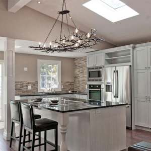 Meubles de cuisine modernes de style américain vintage, armoires de cuisine laquées, armoires de cuisine personnalisées en provenance de Chine - Product Image 3