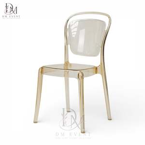 Silla de Comedor con Respaldo Redondeado de Policarbonato Color Champán, Ligera y Duradera para Bodas y Eventos de Hotel - Product Image 2