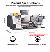 Mini-machine CNC 1100W, tour à métaux semi-automatique 400 600 800MM avec filetage automatique et outil automatique de fabrication