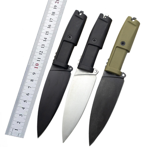 Couteau Bowie Skinner à pointe droite en acier inoxydable de haute qualité ER 0500, pour le camping en plein air, manche en caoutchouc N690, découpe DIY, 20 cm, OEM - Product Image 4