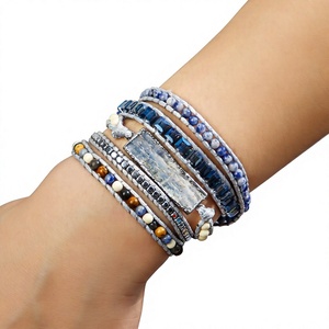 ORIGINAL Retro Bohemian <b>Butterfly</b> Rhodium Plated 5 Strand Wrap Bracelet Handwoven <b>Beaded</b> Wrist Jewelry for Women - Product Image 4