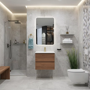 Mueble de Baño Flotante Moderno sin Tiradores, con 2 Cajones de Almacenamiento, para Baños Compactos - Product Image 1
