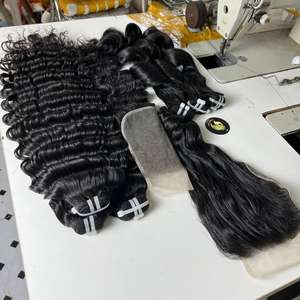 100% paquetes de cabello humano sin derramamiento sin enredos extensiones de cabello humano de onda profunda, extensiones de paquetes de onda profunda vietnamita - Product Image 6