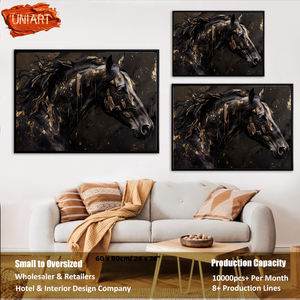 <span class=keywords><strong>Peinture</strong></span> numérique sur toile abstraite dorée brillante représentant un <span class=keywords><strong>cheval</strong></span>, art mural équestre, portrait équin, décoration murale, cristal noir, stalleon - Product Image 5