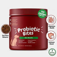 Friandises à mâcher molles probiotiques saveur bison pour chiens, pour la flore intestinale et l'aide digestive, 90 unités, compléments immunitaires pour chiens, vitamines pour animaux de compagnie