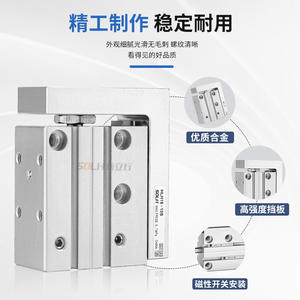 Rail de guidage de précision HLH, table coulissante, type rail latéral, modèles HLH6/10/16/20X5X10X15X20X25X30X40 - Product Image 3