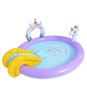 Centro de Juegos Inflable para Piscina, Piscina Inflable para Exteriores con Tobogán - Product Image 2
