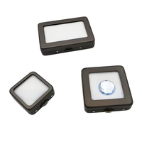 Boîte de présentation en métal à fermeture à pression pour pierres précieuses, carrée ou rectangulaire, étui de rangement pour diamants en vrac avec fenêtre transparente, organisateur d'emballage pour pierres