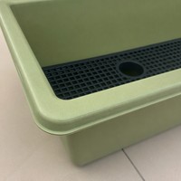 Jardinera Rectangular de Plástico Verde con Bandeja de Drenaje, Maceta para Ventana, Jardinera para Vegetales, Flores, Hierbas, Balcón, Ventana