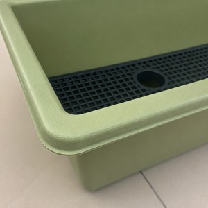 Jardinière rectangulaire en plastique vert avec plateau de drainage, bac à fenêtre pour légumes, fleurs, herbes, balcon, jardin, rebord de fenêtre - Product Image 4