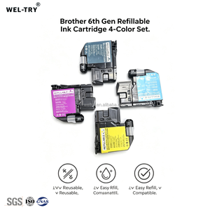 Cartuccia d'inchiostro ricaricabile vuota J WEL-TRY LC527 con chip monouso compatibile per stampante a getto d'inchiostro <span class=keywords><strong>Brother</strong></span> MFC-J4550DW/J4350DW - Product Image 6