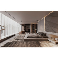 Service complet de matériaux de construction et de design d'intérieur Wabi-Sabi, luxe, chêne naturel, neutre, salon, appartement