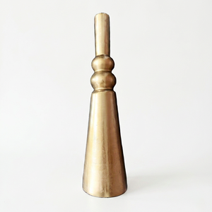 Elegant Curated Art Deco <b>Bronze</b> Tabletop <b>Vase</b> Handmade Face Design 34cm Height - Product Image 1