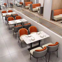 Combinaison personnalisée de table en pierre, chaise et canapé pour salon de thé, café et restaurant