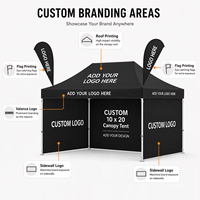 Tente Pop-Up Personnalisée 10x20 avec Logo, en Oxford PVC Imperméable, Abri Extérieur pour Salons Professionnels, Événements et Publicité - Vente en Gros
