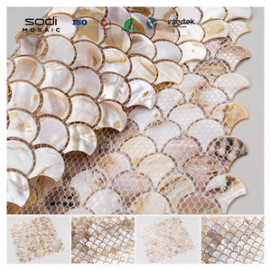 Diseño de escamas de pescado mosaico ostra Shell pared Backsplash pared azulejo pegatina madre de perla mosaicos Mosaico De Conchas - Product Image 2