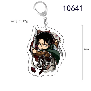 Llavero de Anime Ataque a los Titanes, Eren Jaeger, Mikasa Ackerman, Levi Ackerman, Hanji Zoe, <span class=keywords><strong>Erwin</strong></span> <span class=keywords><strong>Smith</strong></span>, Llavero Acrílico, Regalos Bonitos - Product Image 6