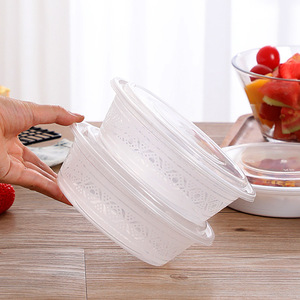 Round 750ml Disposable Lunch Box With Lid For Pasta Fruit Light Meals <b>Takeaway</b> Food <b>Container</b> Microwave Safe PP Material - Product Image 1