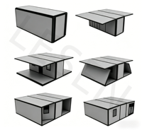 Bureau modulaire extensible de 20 pieds, montage facile, maison préfabriquée pour la gestion de projets sur site et l'espace de travail du personnel
