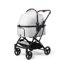 Poussette pliable à 4 roues pour animaux de compagnie, chariot pour chien et chat, pliage à une main, transporteur pour les voyages