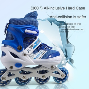 Patins à roulettes professionnels Ruidongle pour enfants <span class=keywords><strong>de</strong></span> 3 à 12 ans, en tissu maillé PU, coque rigide, roues lumineuses, taille réglable - Product Image 2