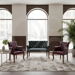Juego de Muebles Modernos de Lujo para Salón de Barbería, Silla de Espera de Madera No Plegable, Sofá, Modelo 889, Embalaje para Envío, Ideal para Centros Comerciales, Hoteles y Supermercados - Product Image 3