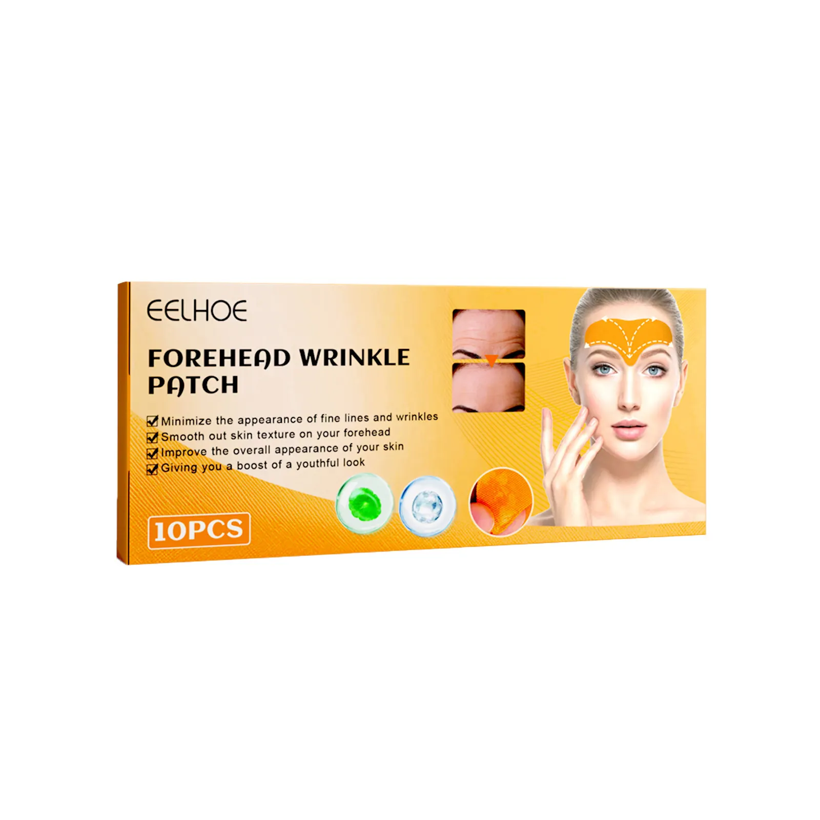 EELHOE Facial Anti Rugas Suavização Adesivo Testa Rugas Patches Colágeno Testa Almofadas