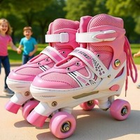 Patins à roulettes en ligne à double rangée avec roues en PVC et coque en coton, taille réglable pour adultes et enfants, directement de l'usine