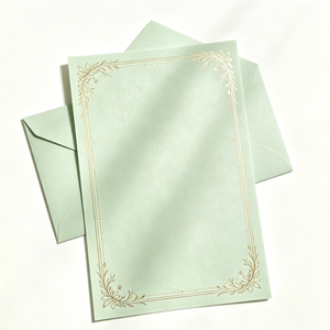 แผ่นพิมพ์ลายดอกไม้สี่มุมแบบหรูหราสำหรับกล่องของขวัญและกระดาษเขียนจดหมาย - Product Image 6