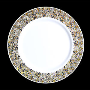 Nouveauté en gros Tendance Or Timbre à Chaud <span class=keywords><strong>Pas</strong></span> <span class=keywords><strong>Cher</strong></span> Réutilisable Pique-Nique Plat à Bord Creux Jetable PS Nouvelle Plaque en Plastique - Product Image 3