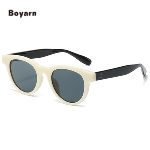 Boyarn fabbrica all'ingrosso delle donne di tendenza di fascia alta <span class=keywords><strong>occhiali</strong></span> <span class=keywords><strong>da</strong></span> <span class=keywords><strong>sole</strong></span> con lenti UV400 nuova moda rotonda parasole per adulti - Product Image 5