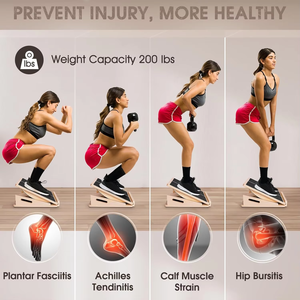 Wellshow <span class=keywords><strong>Sport</strong></span> polpaccio barella regolabile in legno Slant tavola di equilibrio antiscivolo regolabile altezza Slant bordo Squat <span class=keywords><strong>cuneo</strong></span> - Product Image 4