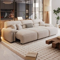 Canapé-lit moderne inclinable en tissu chenille, fonction zéro mur, réglable, en velours, minimaliste, avec coussin en éponge en forme de L