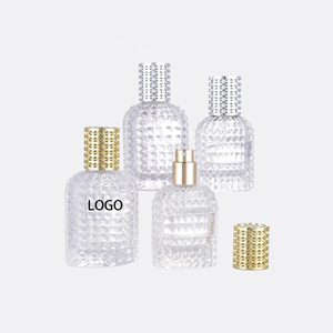 Bouteilles en verre vides en gros, réutilisables, avec <span class=keywords><strong>bouchons</strong></span> dorés ou argentés, pour flacons de parfum en verre plat. - Product Image 2
