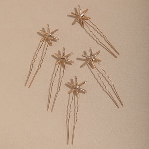 <span class=keywords><strong>Horquillas</strong></span> de diamantes de imitación de estrella de moda 5 uds un conjunto de <span class=keywords><strong>horquillas</strong></span> para niñas accesorios simples para el cabello de <span class=keywords><strong>novia</strong></span> <span class=keywords><strong>horquillas</strong></span> para mujeres - Product Image 5