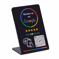 Support de présentation personnalisé en acrylique NFC Google Media avec code QR pour avis clients et évaluations d'entreprise