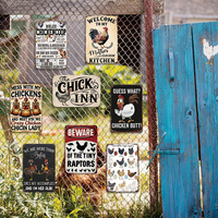 Carteles de Metal de pollo Vintage rústico, huevos frescos de granja personalizados, placas de Metal, animales, advertencia, decoración de granja