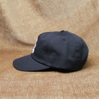 Casquette de baseball ajustable à 5 panneaux en pur coton à visière courte avec broderie personnalisée du logo de la marque