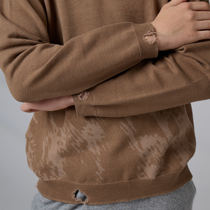 Custom ODM 100% Cotton Hip Hop Style Streetwear Knitwear Crew Neck Men <b>Pullover</b> <b>Sweater</b> - Product Image 4