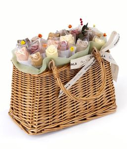 JY sacchetti di fiori trasparenti per la festa della mamma mazzi di cerchio vuoto cesto di salice di vimini elegante vaso vuoto Idea regalo - Product Image 1