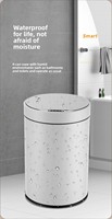 Poubelle intelligente automatique pour usage domestique avec batterie, en acier inoxydable, à capteur, grande taille, gain de place, utilisation intérieure