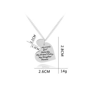 Collar ZRM Fashion con Forma de Corazón de Aleación de Zinc, Estilo Europeo-Americano, con la Frase '<span class=keywords><strong>Mi</strong></span> Pequeña Niña Ayer, <span class=keywords><strong>Mi</strong></span> Amiga Hoy, <span class=keywords><strong>Mi</strong></span> Hija Para Siempre' - Product Image 6