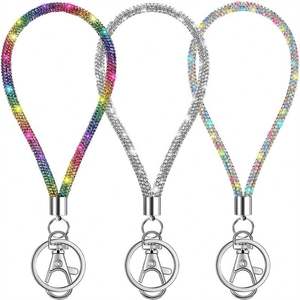 Brillant Strass Bracelet Porte-clés Bracelet Lanière Porte-clés pour Femmes Bling Diamant Longes Porte-clés Clé De Voiture Portefeuille porte-clés - Product Image 1