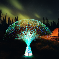 Nouveaux produits personnalisés RVB changement de couleur lampe LED à fibres optiques Base en cristal lumière sensorielle lampe de table colorée