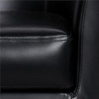 Fauteuils latéraux en cuir PU noir, fauteuil club, fauteuil en forme de baril, fauteuils d'appoint pour chambre à coucher, salon, salle de lecture