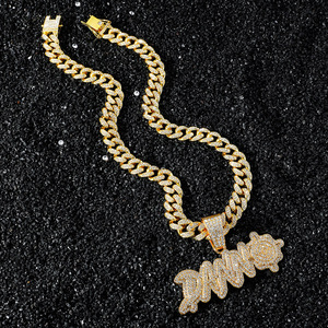 สร้อยคอจี้ตัวอักษรโลหะผสมดีไซน์ล้ำสมัยขายดีปี 2026 สไตล์ฮิปฮอป สร้อยคอผู้ชาย ขายส่ง เครื่องประดับแฟชั่น - Product Image 3